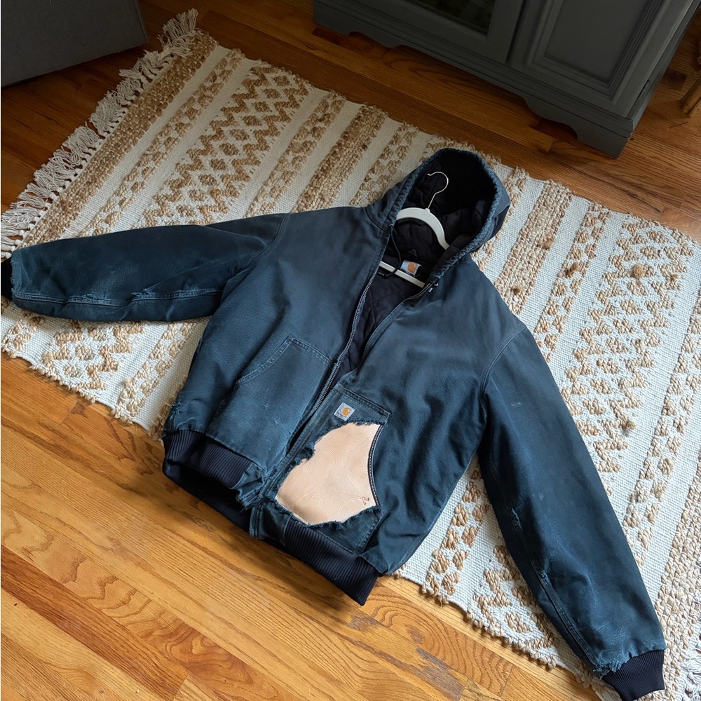 Vintage Carhartt Jean Hooded Jacket with leather pocket
